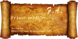 Friesz Arián névjegykártya